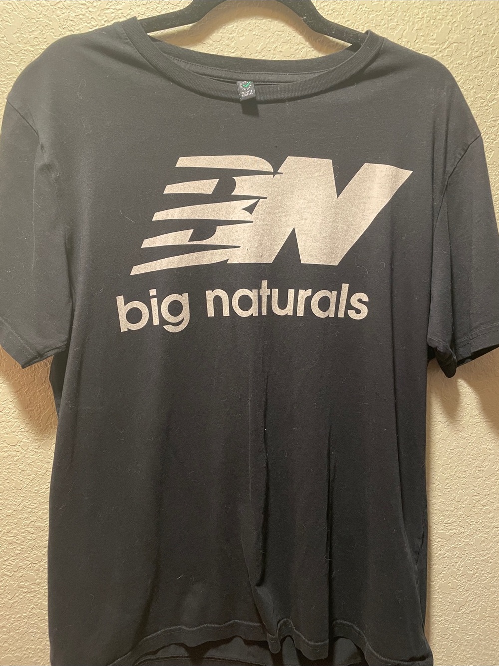 Rogue Black T-Shirt with White Graphic "big naturals"